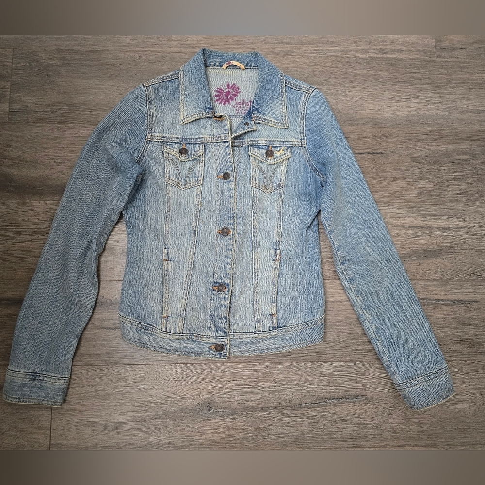 Hollister Y2K Denim Jacket Button Front Streetwear Preppy Barn Boho Cabin Farm